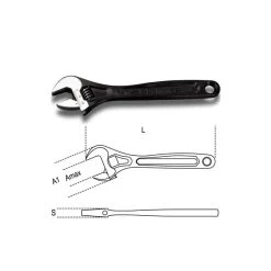 BETA Clé à Molette à Ouverture Graduée, Phosphatée - 111N