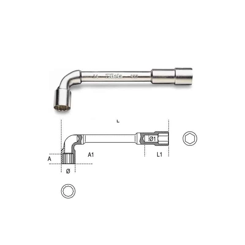 BETA Clé à Pipe Débouchée Chromée - 937 1 BETA Clé à Pipe Débouchée Chromée - 937