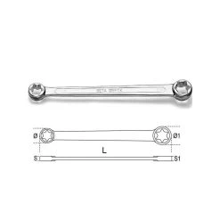 BETA Cle Double Droite Pour écrous TORX - 95FTX -000950310