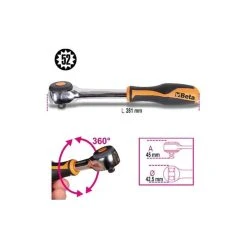 BETA Cliquet 1/2" 52 Dents Manche Tournant - 920/58 - 009200926
