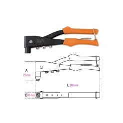 BETA Pince à Riveter Avec 4 Embouts - 1741B - 017410000