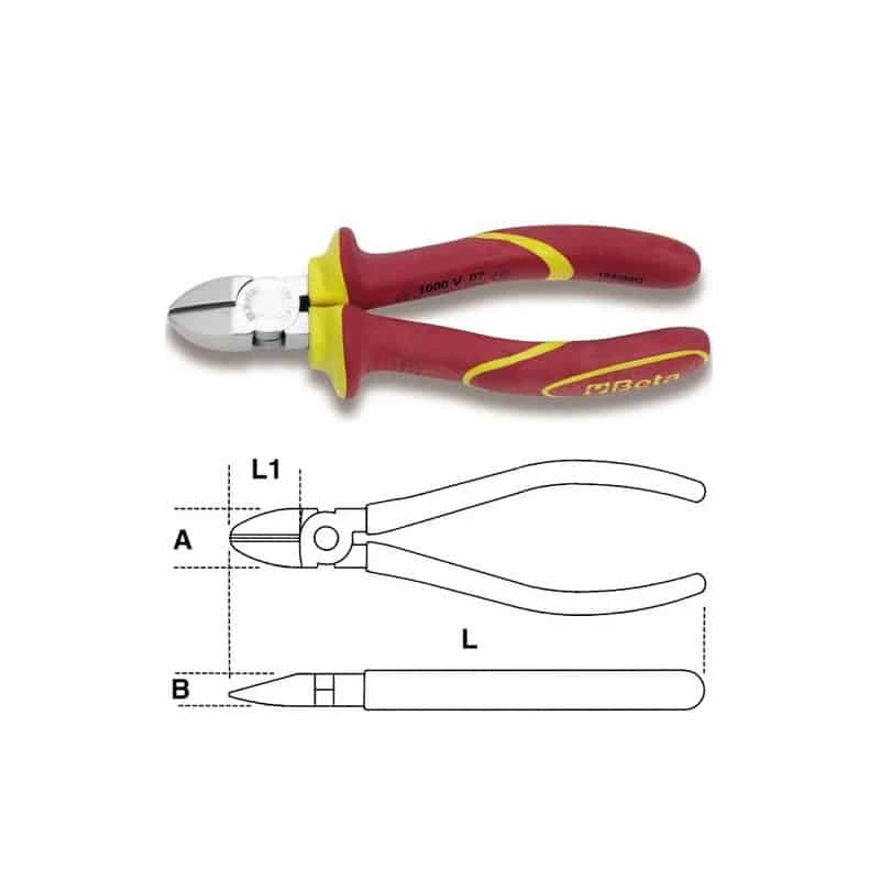 BETA Pince Coupante Diagonale Isolée 1000V - 1082MQ 1 BETA Pince Coupante Diagonale Isolée 1000V - 1082MQ