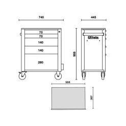 BETA Servante 5 Tiroirs Orange/Gris/Rouge - C24S/5 11 BETA Servante 5 Tiroirs Orange/Gris/Rouge - C24S/5 -BESSEY shop beta servante 5 tiroirs orange gris rouge c24s 5 5