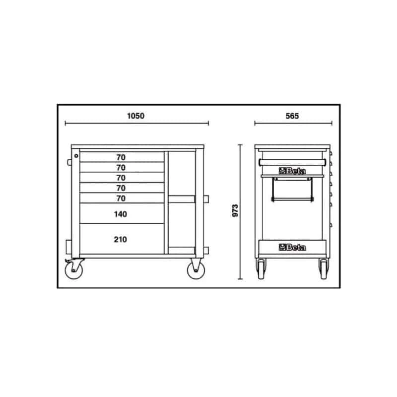 BETA Servante 7 Tiroirs Avec Armoire Latérale - C24SL-CAB 6 BETA Servante 7 Tiroirs Avec Armoire Latérale - C24SL-CAB – Image 6