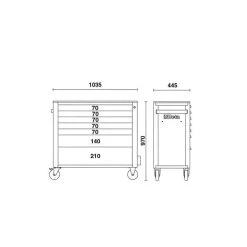 BETA Servante Longue 7 Tiroirs - C24SA-XL7 -BESSEY shop beta servante longue 7 tiroirs c24sa xl7 2
