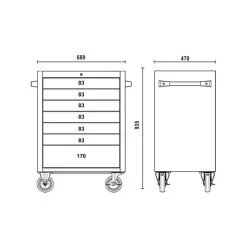 BETA Servante Mobile D'atelier 7 Tiroirs INOX - C04 INOX - 024003077 -BESSEY shop beta servante mobile d atelier 7 tiroirs inox c04 inox 024003077 3