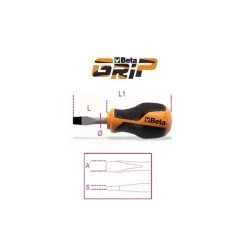 BETA Tournevis Lame Courte Pour Vis à Fente BETAGRIP - 1260N