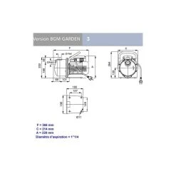 LOWARA Xylem LOWARA Pompe Autoamorçante Pour Eau Claire - 0,75 KW - BGM 7 Garden 5 LOWARA Xylem LOWARA Pompe Autoamorçante Pour Eau Claire - 0,75 KW - BGM 7 Garden -BESSEY shop lowara pompe autoamorcante pour eau claire 075 kw bgm 7 garden 2