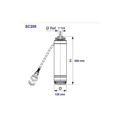 LOWARA Xylem LOWARA Pompe De Puit 5" Pour Eau Claire - 0,55 KW - 4,2 A - SC205C -BESSEY shop lowara pompe de puit 5 pour eau claire 055 kw 42 a sc205c 3