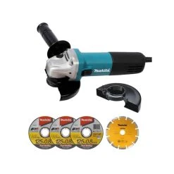 MAKITA Meuleuse 125 Mm 840 W + Coffret + 4 Disques - 9558HNRGK1