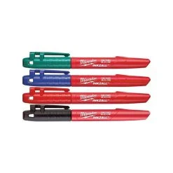 MILWAUKEE Pack De 4 Marqueurs Inkzall Couleur Pointe Fine - 48223106