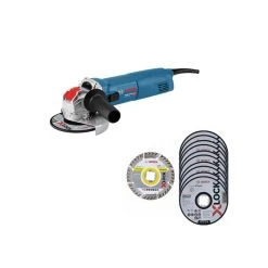 PACK - BOSCH Meuleuse X-LOCK 125mm 1000W GWX 14-125 + 11 Disques