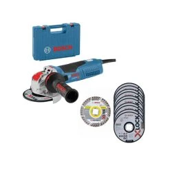 PACK - BOSCH Meuleuse X-LOCK 125mm 1700W GWX 17-125S + 11 Disques